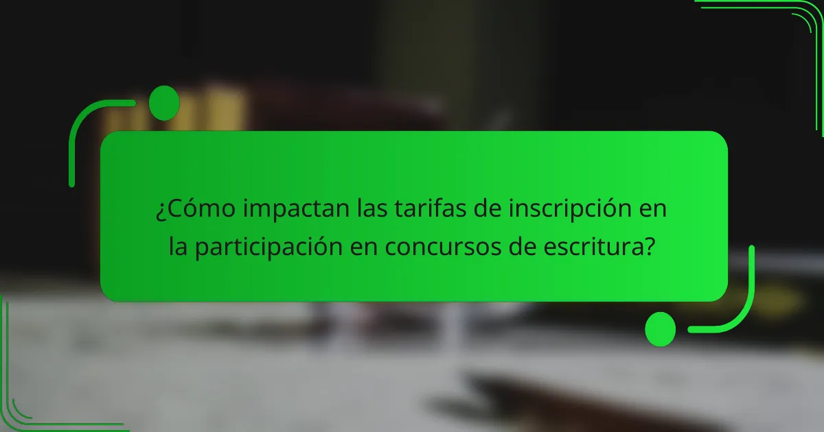 ¿Cómo impactan las tarifas de inscripción en la participación en concursos de escritura?