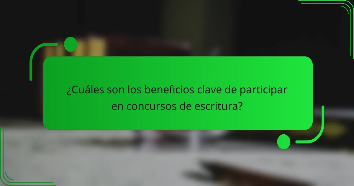 ¿Cuáles son los beneficios clave de participar en concursos de escritura?