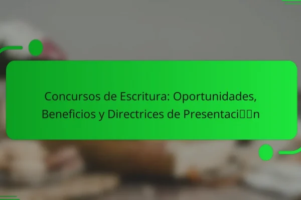 Concursos de Escritura: Oportunidades, Beneficios y Directrices de Presentación