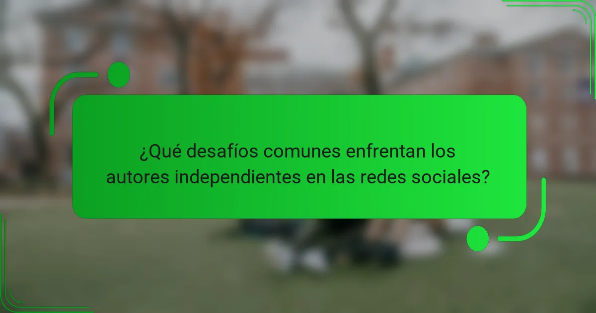 ¿Qué desafíos comunes enfrentan los autores independientes en las redes sociales?