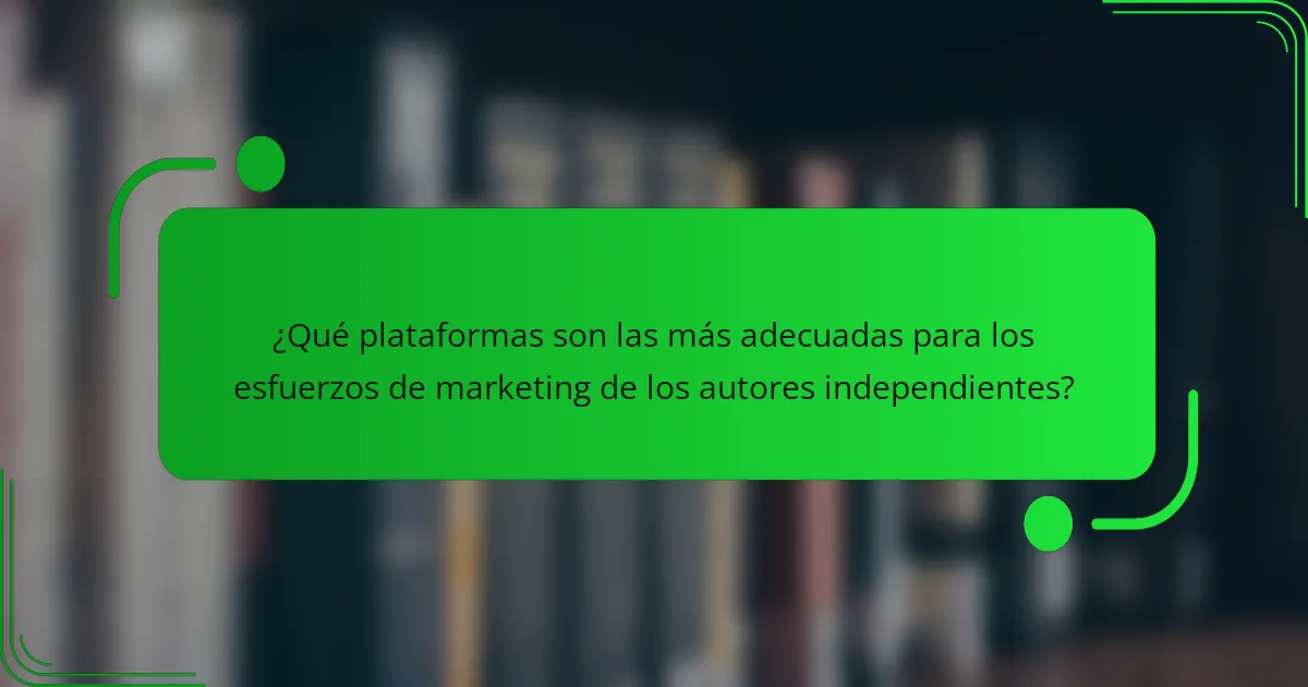 ¿Qué plataformas son las más adecuadas para los esfuerzos de marketing de los autores independientes?